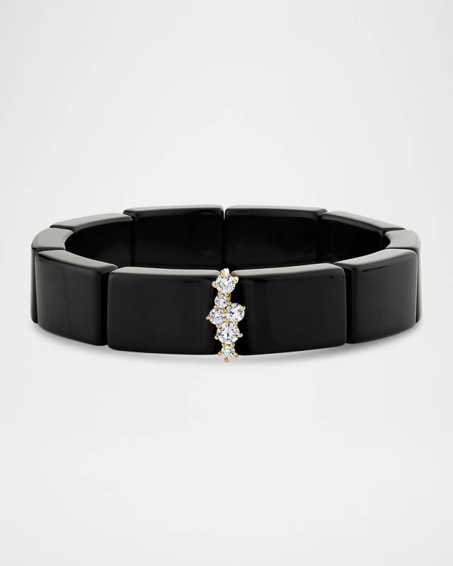14K Diamond Cocktail Bead Bracelet, 12mm